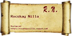Rocskay Nilla névjegykártya